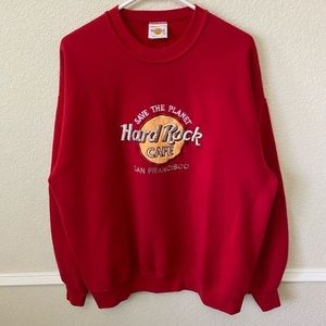 HARD ROCK CAFE “Save the Planet” Vintage 90s Crewneck Sweatshirt Made in USA XL